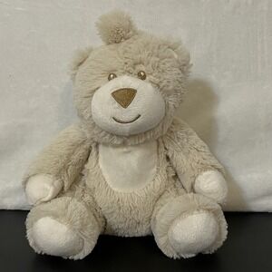 Little & Loved Beige Bear Fuzzy Plush Lovey Rattle Stuffed Animal 8"